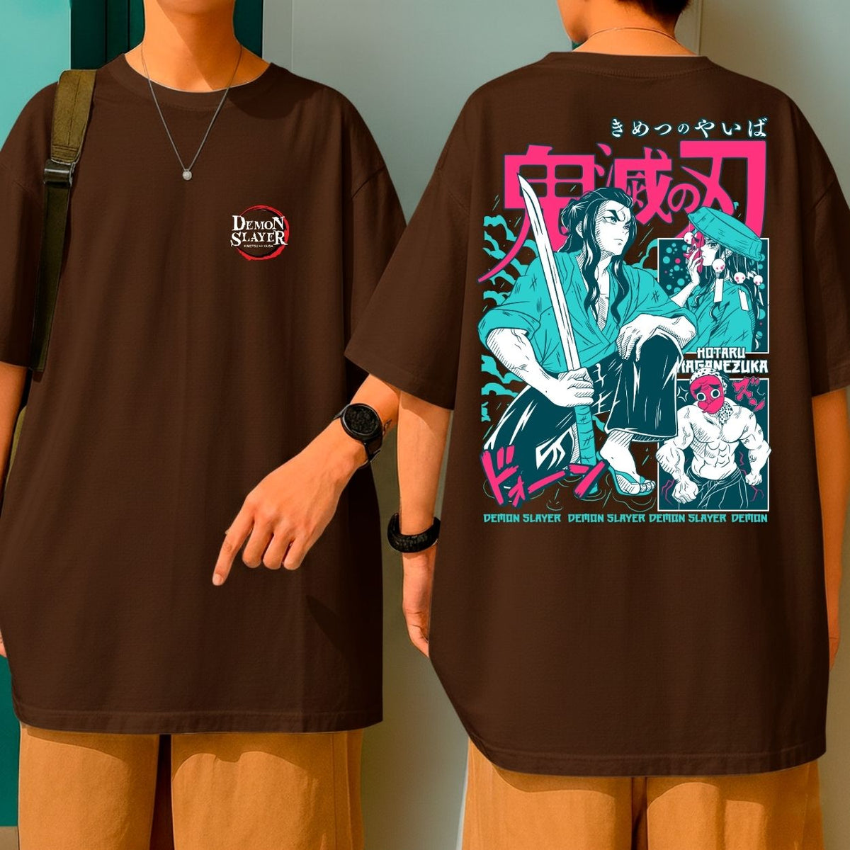 Camiseta Oversized Demon Slayer Ferreiro Anime Estampa Geek Malha Grossa Premium