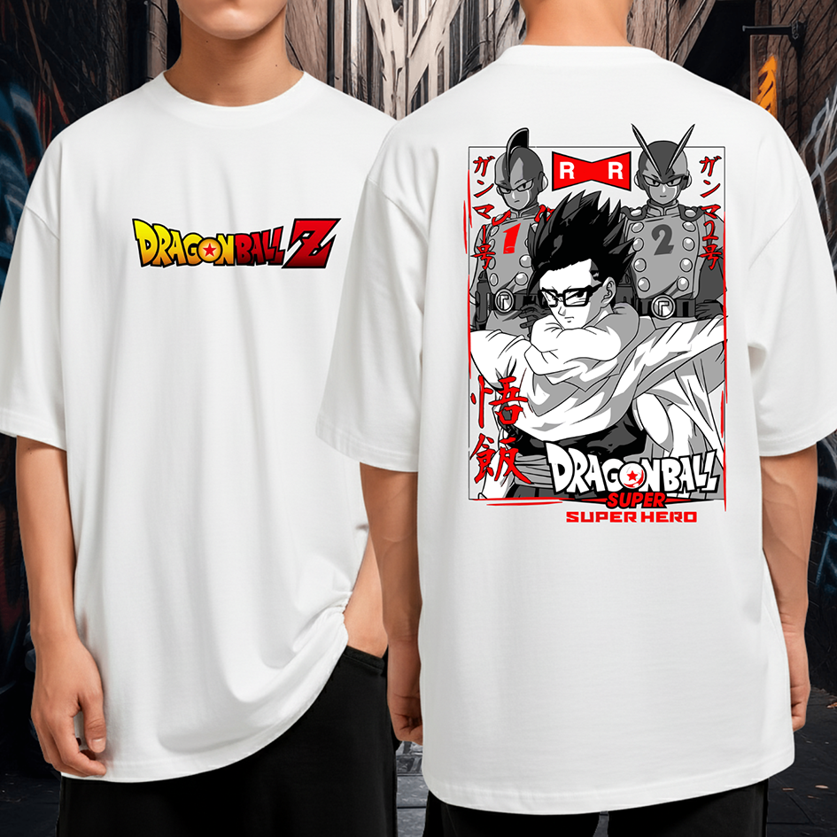 Camiseta Oversized Malha Premium Dragon Ball Z Gohan