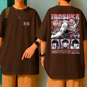 Camiseta Oversized Inosuke 100% Algodão Anime Demon Slayer Malha Premium