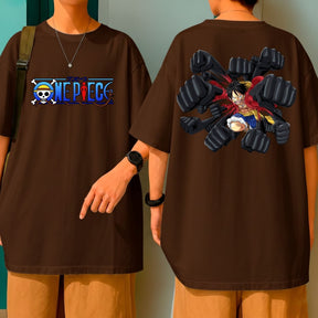 Camiseta Oversized Malha Grossa Algodão Premium Luffy Chapeu De Palha Geek