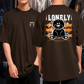 Camiseta Oversized Premium Malha Grossa Larga Lonely Bear Streetwear Unissex