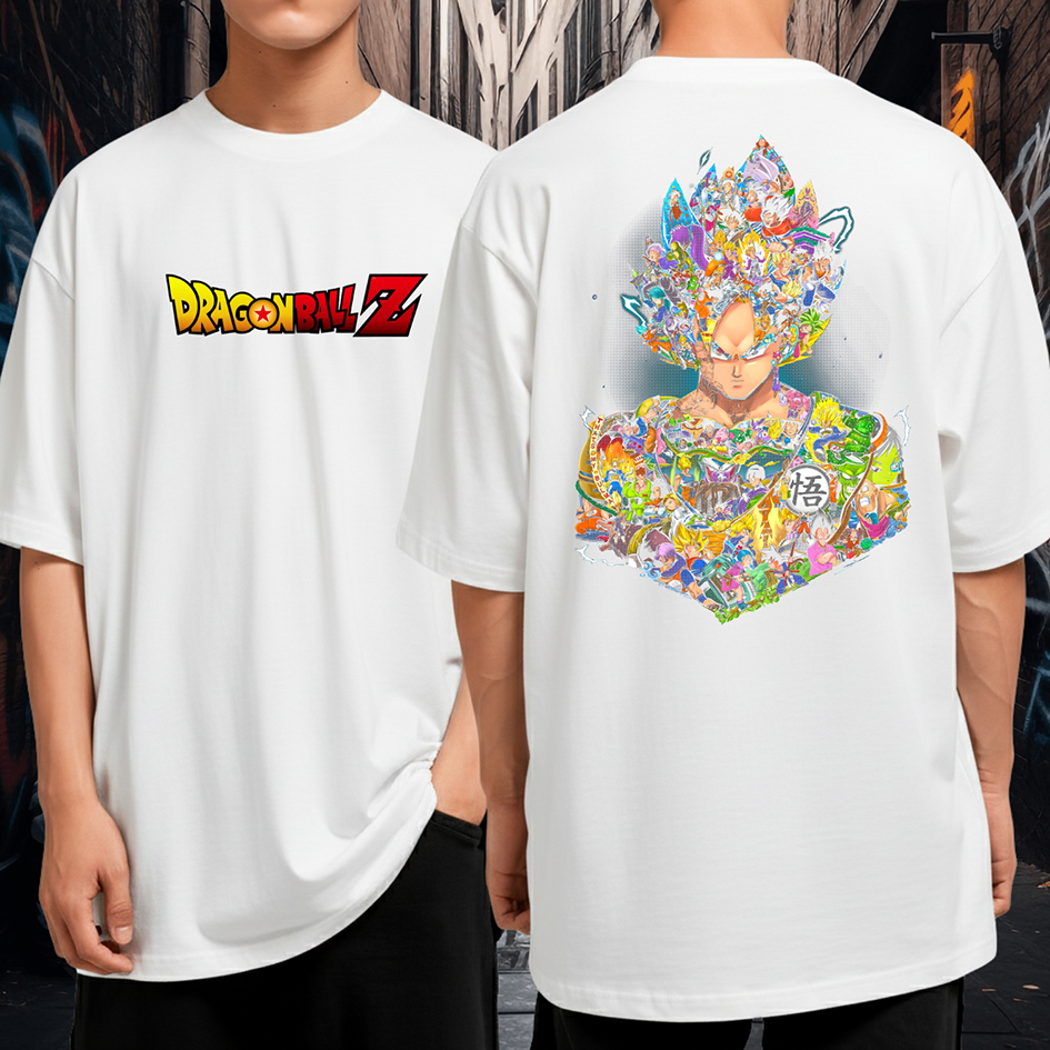 Camiseta Oversized Anime Dragon Ball Goku Personagens