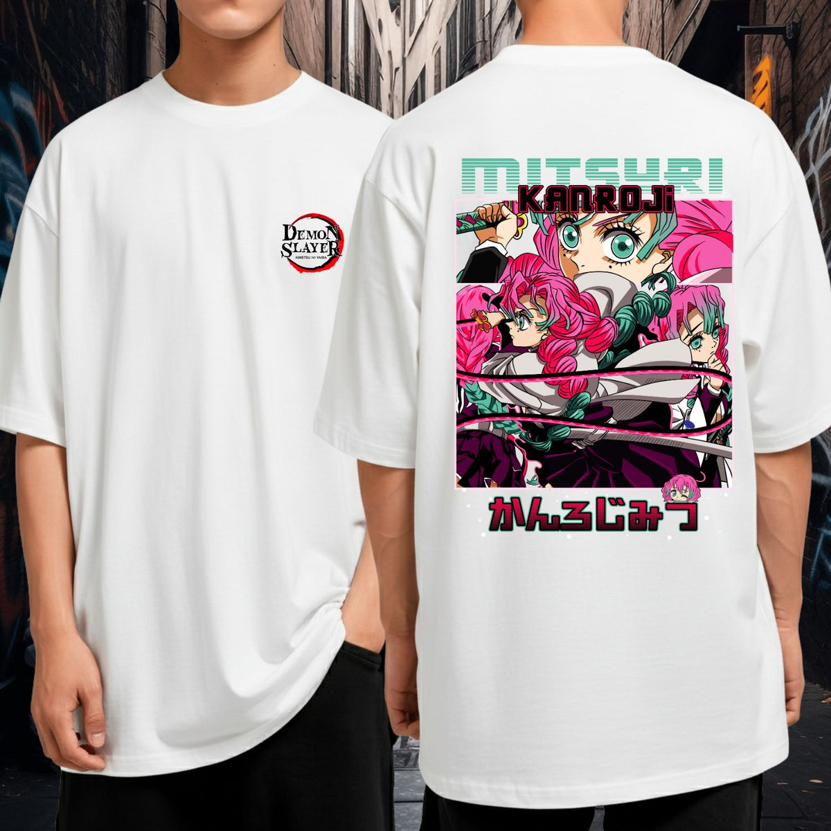 Camiseta Oversized 100% Algodão Mitsubi Hashira Do Amor Demon Slayer Blusão Malha Premium