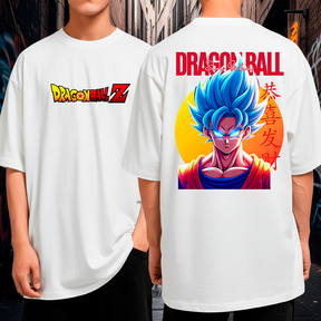 Camiseta Oversized 100% Algodão Son Goku Saiyajin Dragon Ball