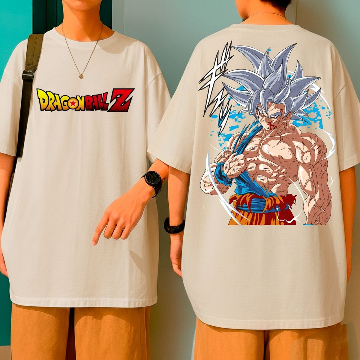 Camiseta Oversized 100% Algodão Dragon Ball Z Anime Goku Super Saiyajin