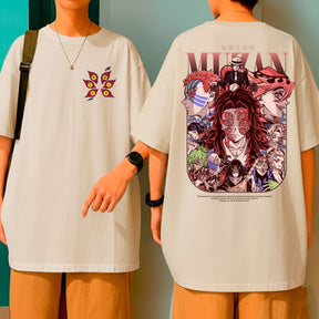 Camiseta Oversized Oni Demon Slayer Kokushibo Muzan Akaza Blusão Over Largo Grande
