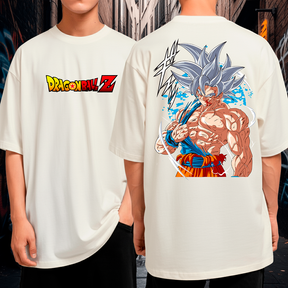 Camiseta Oversized Algodão Dragon Ball Z Goku Instinto Superior