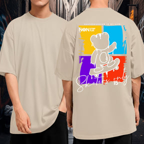 Camiseta Oversized Blusão 100% Algodão Streetwear Skaters Only Urso Skate