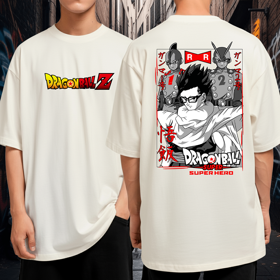 Camiseta Oversized Malha Premium Dragon Ball Z Gohan