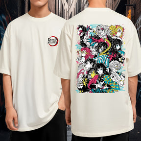 Camiseta Oversized Manga Larga Demon Slayer Hashira Personagens