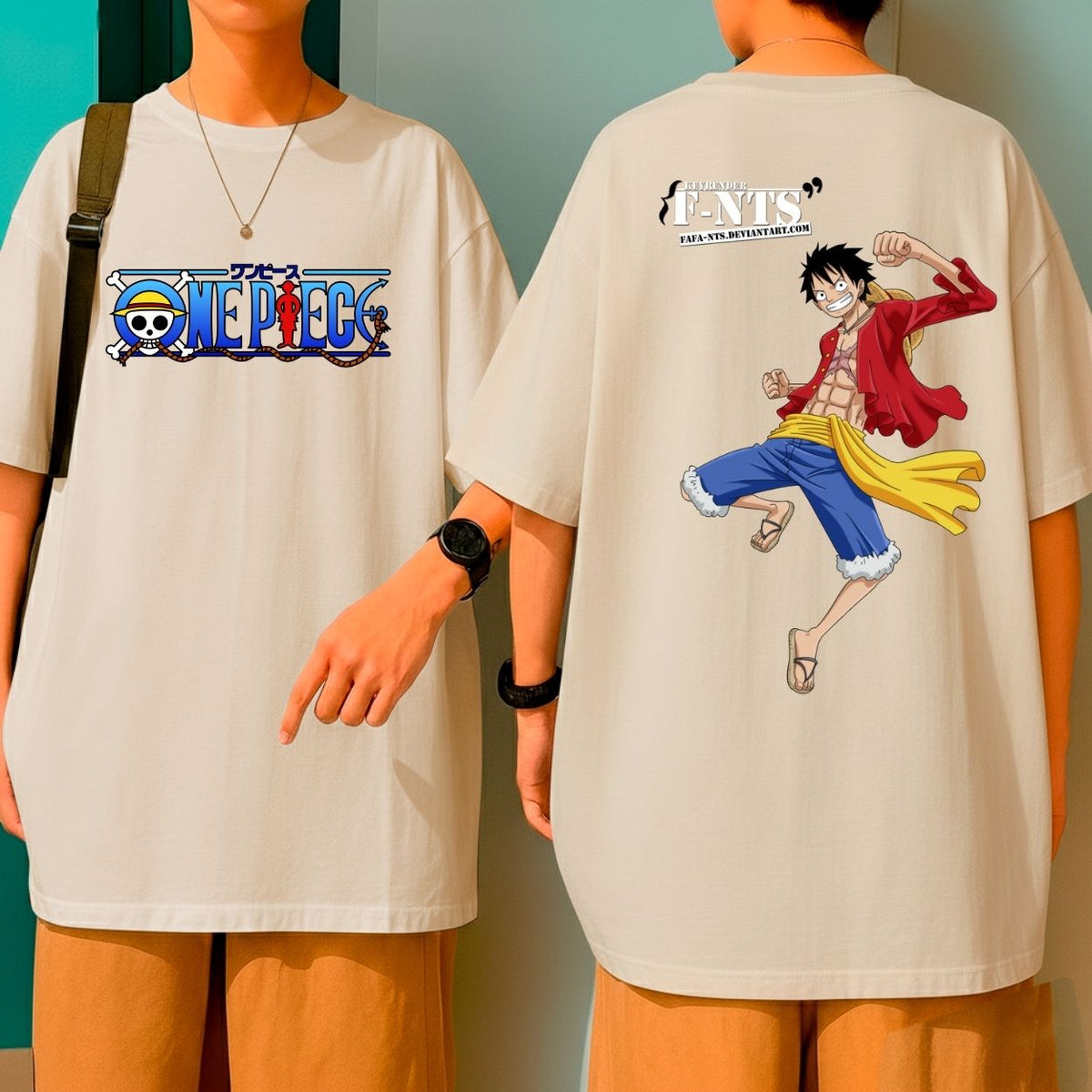 Camiseta Oversized Algodão One Piece Luffy Homem Borracha Anime Blusão Malha Grossa