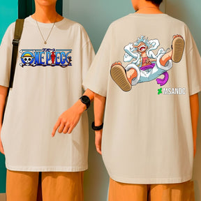 Camiseta Oversized Joy Boy Luffy Anime One Piece Blusão 100% Algodão Malha Grossa