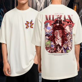 Camiseta Oversized Algodão Demon Slayer Oni Muzan Akaza Kokushibo