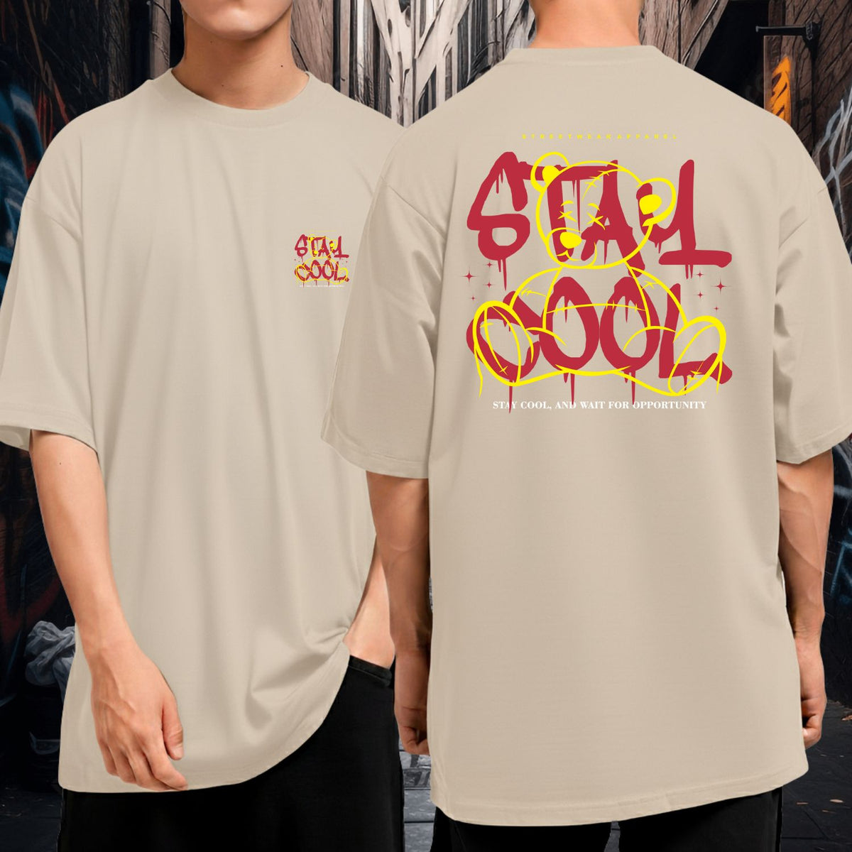 Camiseta Oversized Underground Stay Cool Urso Estilo Streetwear Premium