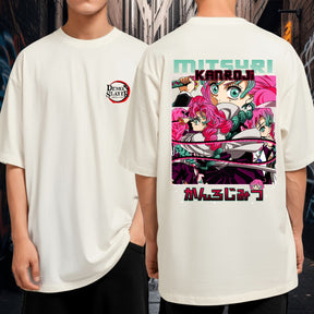 Camiseta Oversized 100% Algodão Mitsubi Hashira Do Amor Demon Slayer Blusão Malha Premium