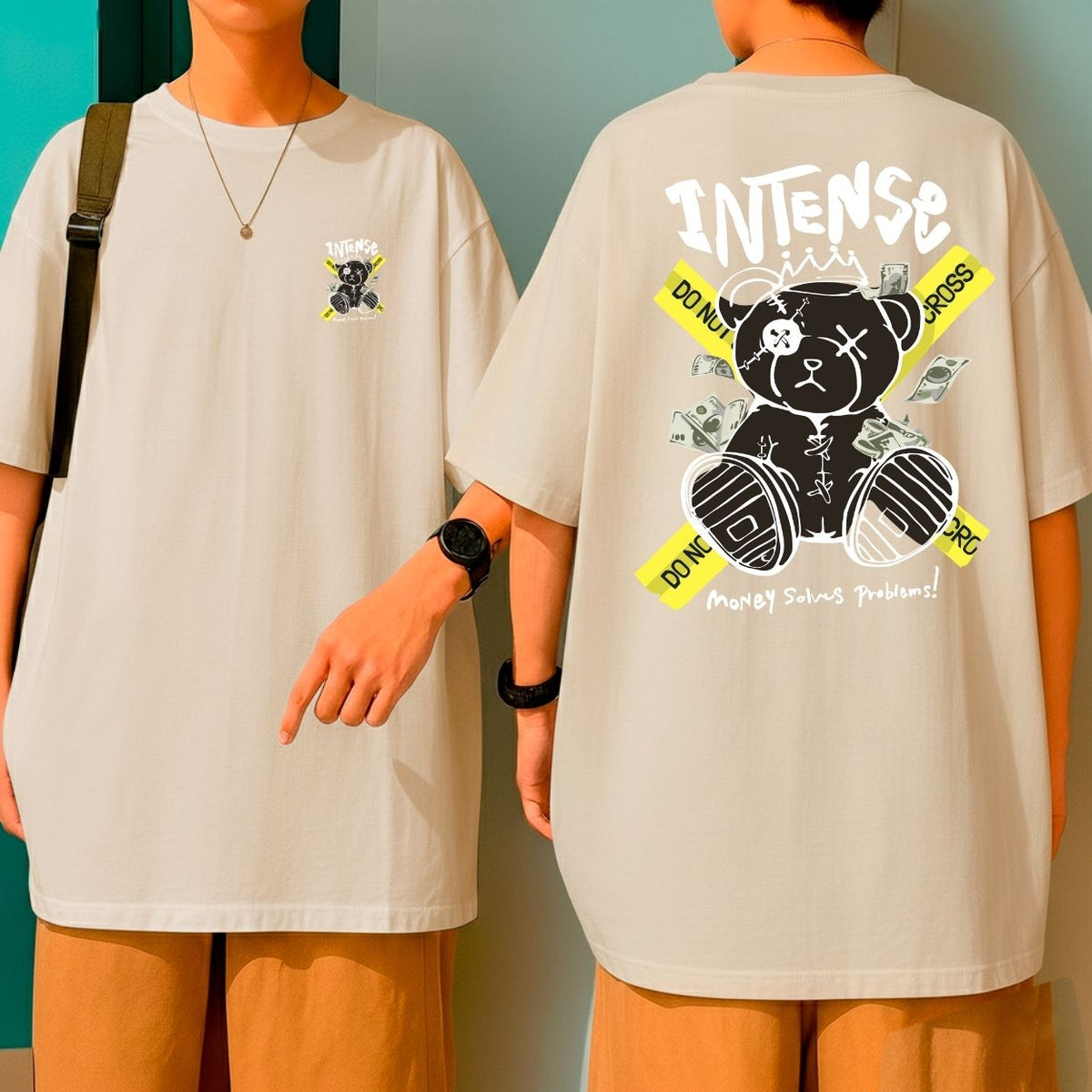 Camiseta Oversized Blusa Malha Grossa Intense Bear Streetwear Hip Hop Vibe