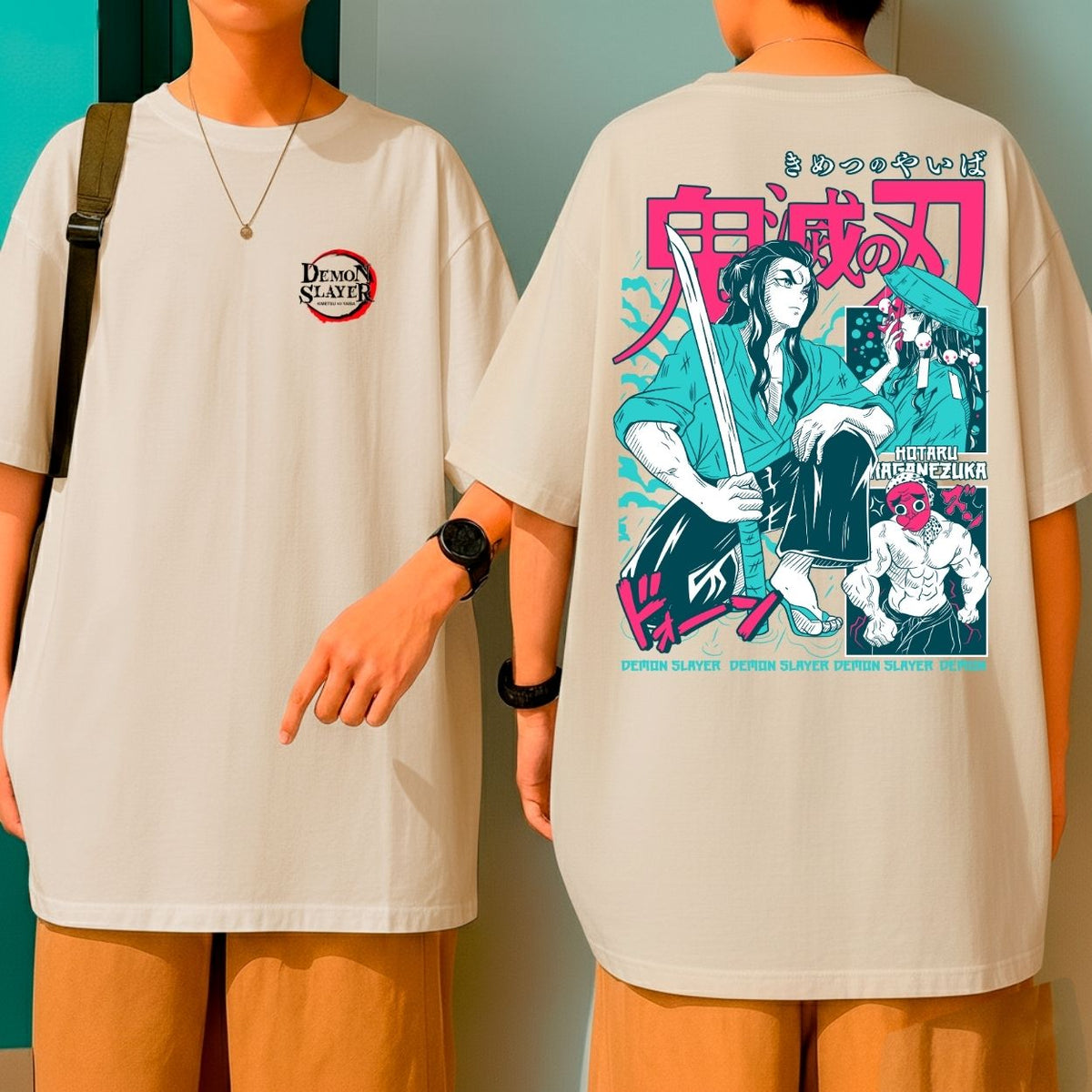 Camiseta Oversized Demon Slayer Ferreiro Anime Estampa Geek Malha Grossa Premium