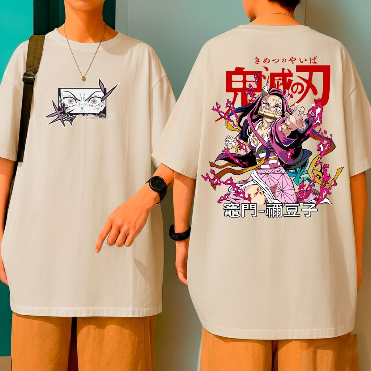 Camiseta Oversized Oni Demon Slayer Nezuko Kamado Blusão Over Largo Grande Malha Premium