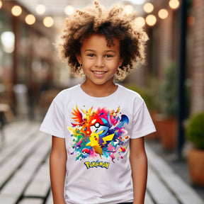 Camiseta Infanto Juvenil Personagens Pokémon Pokebola Games