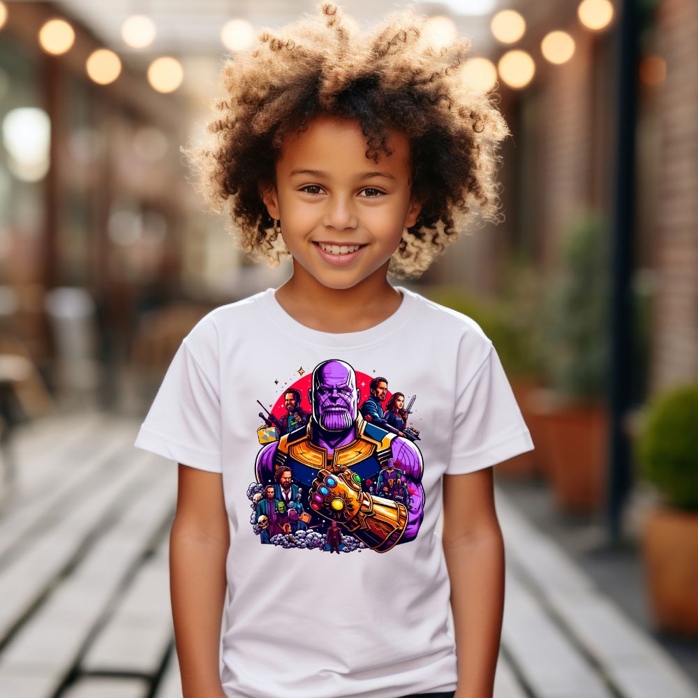 Camiseta Infanto Juvenil Personagens Thanos Personagem Vilão