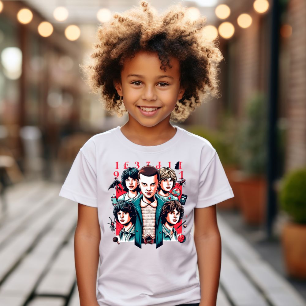 Camiseta Infanto Juvenil Personagens Stranger Things