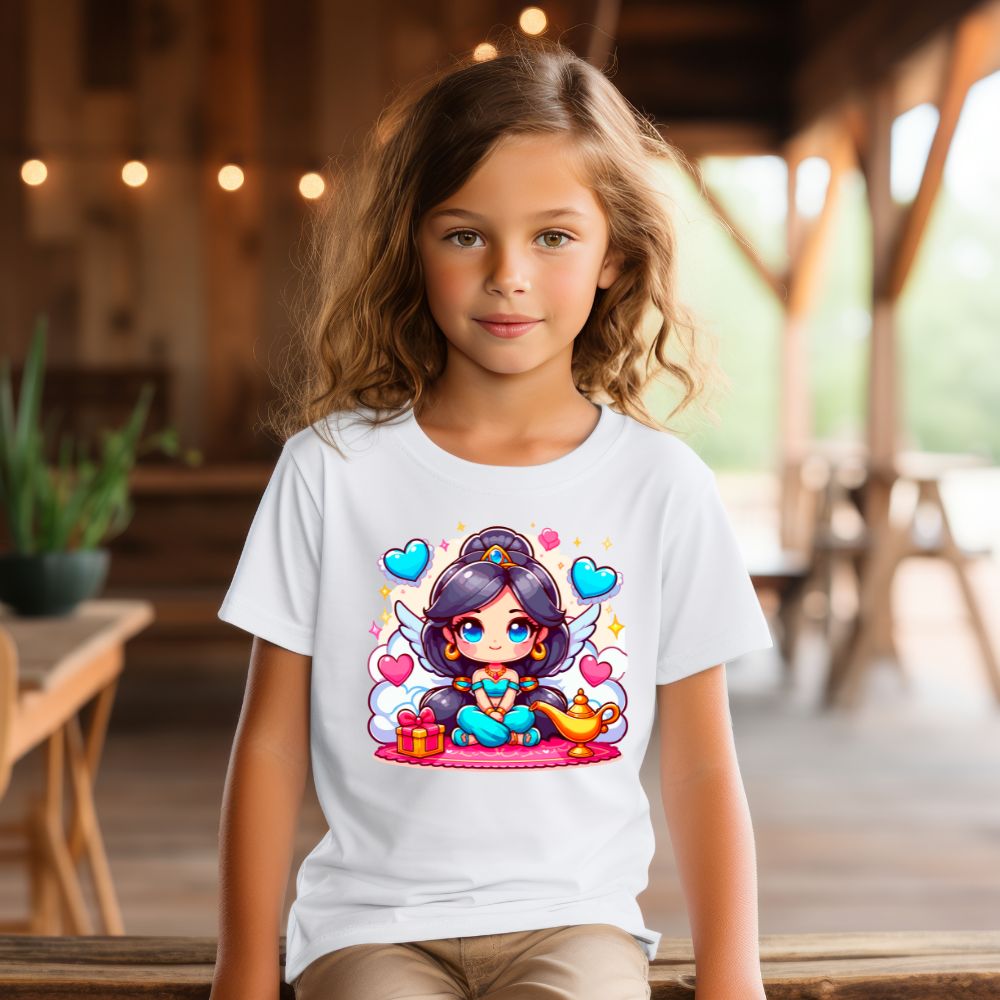 Camiseta Infanto Juvenil Personagens Princesa Jasmine 01