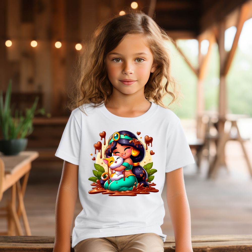 Camiseta Infanto Juvenil Personagens Feminina Princesa Jasmine