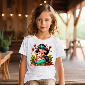 Camiseta Infanto Juvenil Personagens Feminina Princesa Jasmine