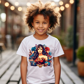 Camiseta Infanto Juvenil Personagens Liga da Justiça Super Heróis