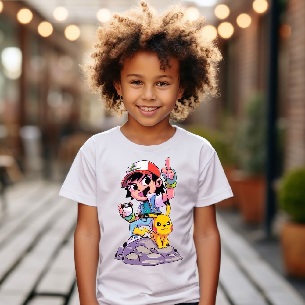 Camiseta Infanto Juvenil Personagens Pikachu Desenho Pokemon