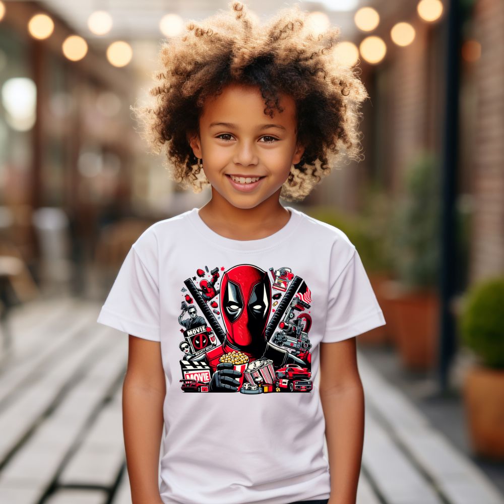 Camiseta Infanto Juvenil Personagens Deadpool Anti herói