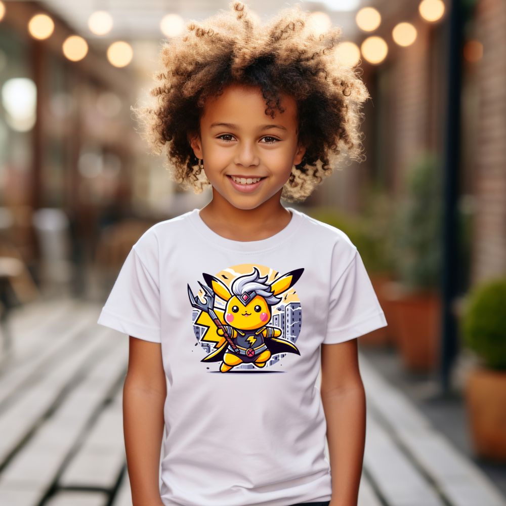 Camiseta Infanto Juvenil Personagens Pikachu Super Heróis 05