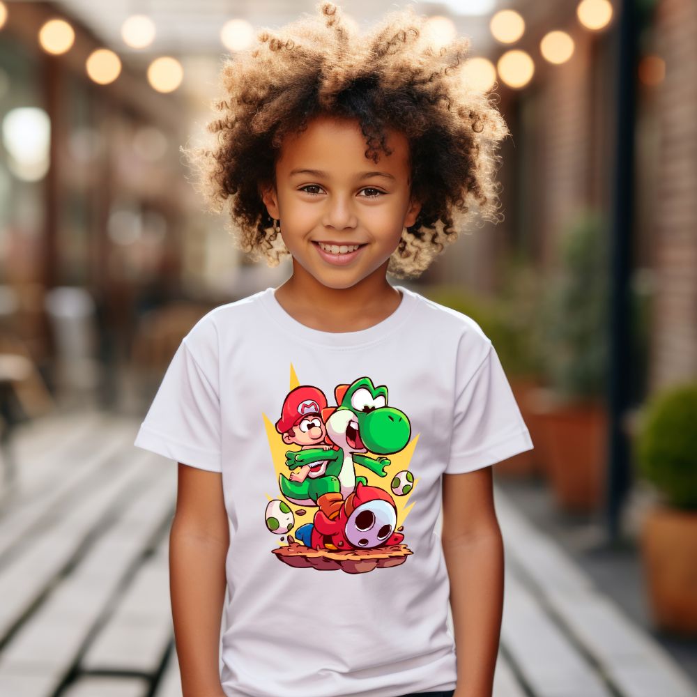 Camiseta Infanto Juvenil Personagens Super Mario World 06