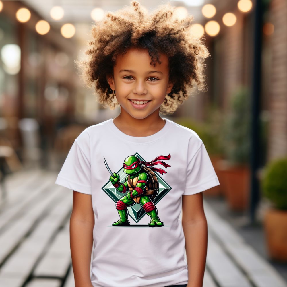 Camiseta Infanto Juvenil Personagens Tartarugas Ninjas Raphael