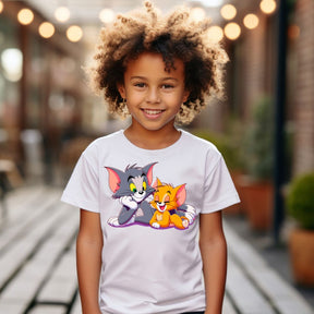 Camiseta Infanto Juvenil Personagens Gatinhos desenhos Tom e Jerry