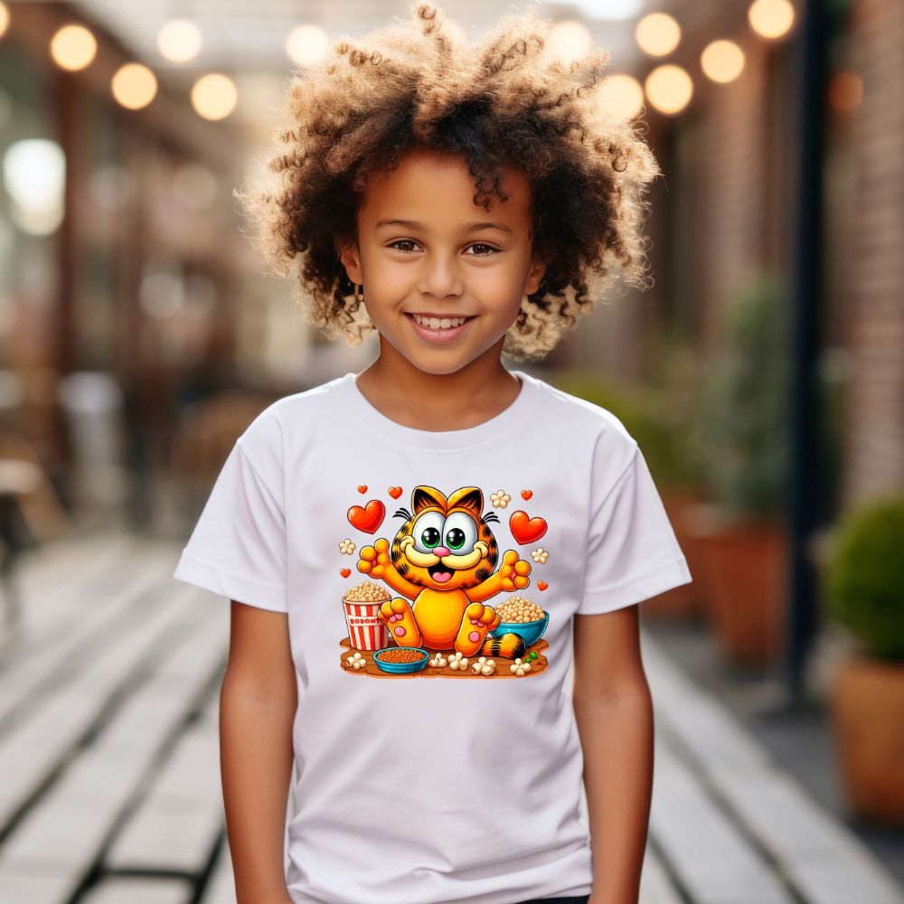 Camiseta Infanto Juvenil Personagens Infantil Gato Garfield