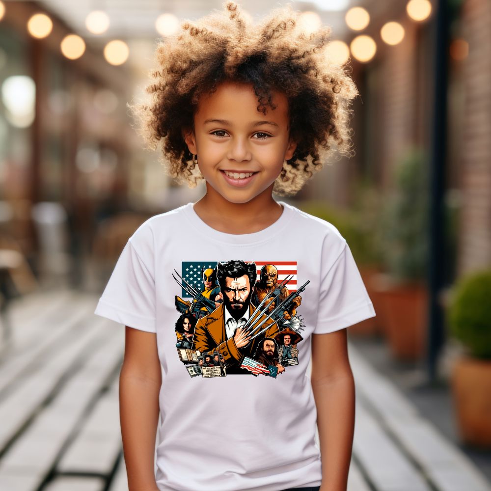 Camiseta Infanto Juvenil Personagens Wolverine X men Heróis
