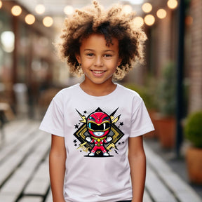 Camiseta Infanto Juvenil Personagens Power Rangers Vermelho
