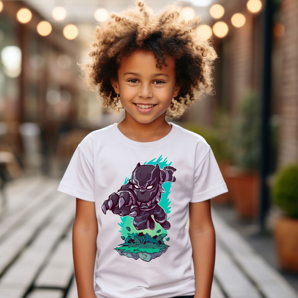 Camiseta Infanto Juvenil Personagens Pantera Negra Super Heróis