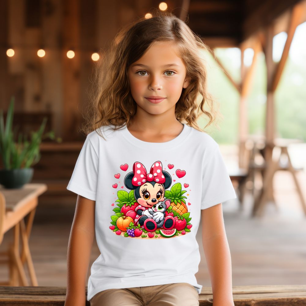 Camiseta Infanto Juvenil Personagens Feminina Minnie 01