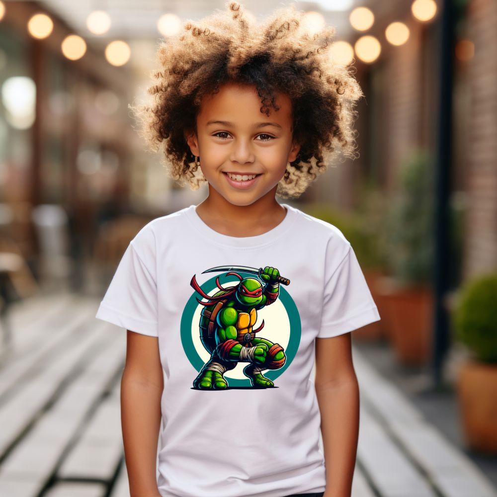 Camiseta Infanto Juvenil Personagens Tartarugas Ninjas Raphael 01