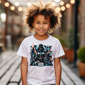 Camiseta Infanto Juvenil Personagens Star Wars Geek Serie Filmes