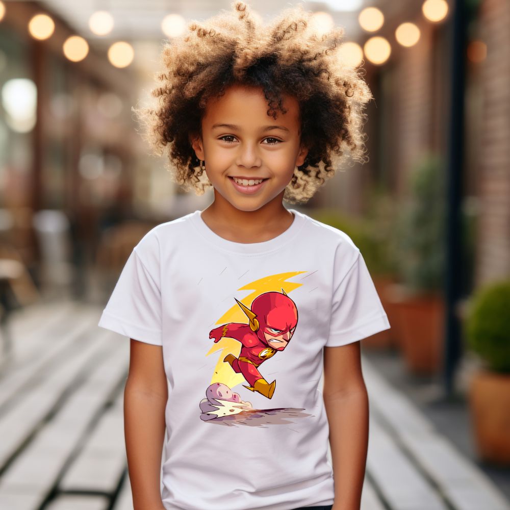 Camiseta Infanto Juvenil Personagens Super Heróis Flash