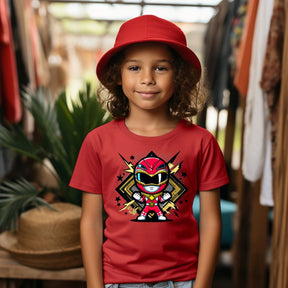 Camiseta Infanto Juvenil Personagens Power Rangers Vermelho