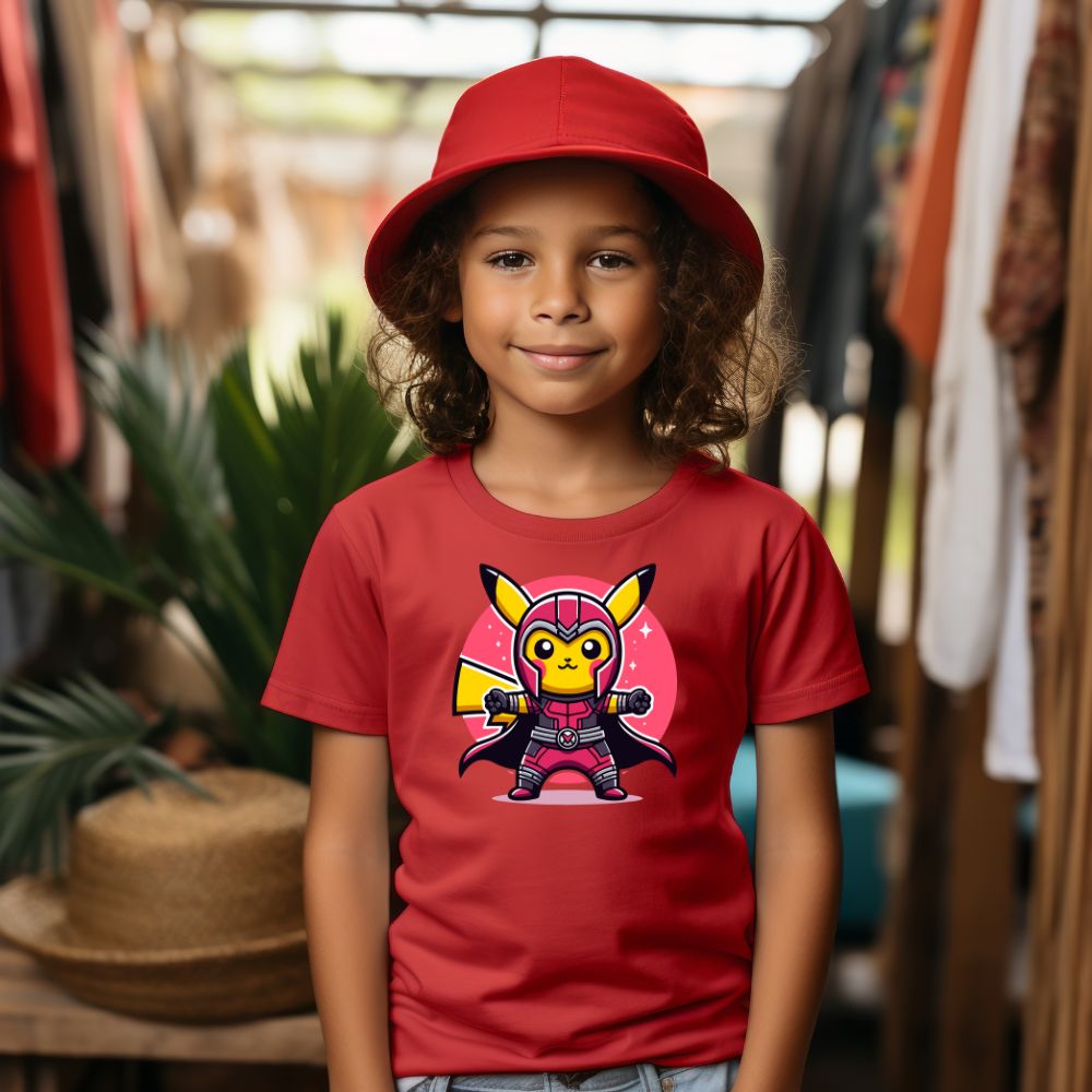 Camiseta Infanto Juvenil Personagens Pikachu Super Heróis 03