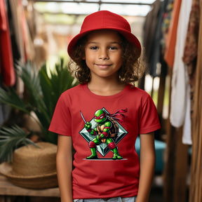 Camiseta Infanto Juvenil Personagens Tartarugas Ninjas Raphael