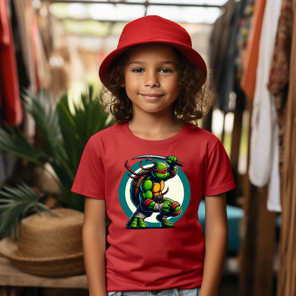 Camiseta Infanto Juvenil Personagens Tartarugas Ninjas Raphael 01
