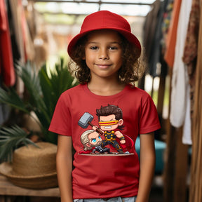 Camiseta Infanto Juvenil Personagens Super Heróis Thor vs Ciclope