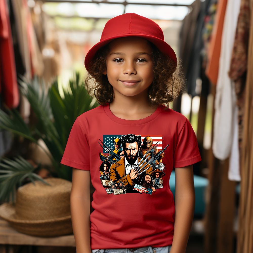 Camiseta Infanto Juvenil Personagens Wolverine X men Heróis