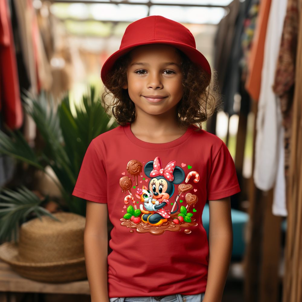 Camiseta Infanto Juvenil Personagens Feminina Minnie